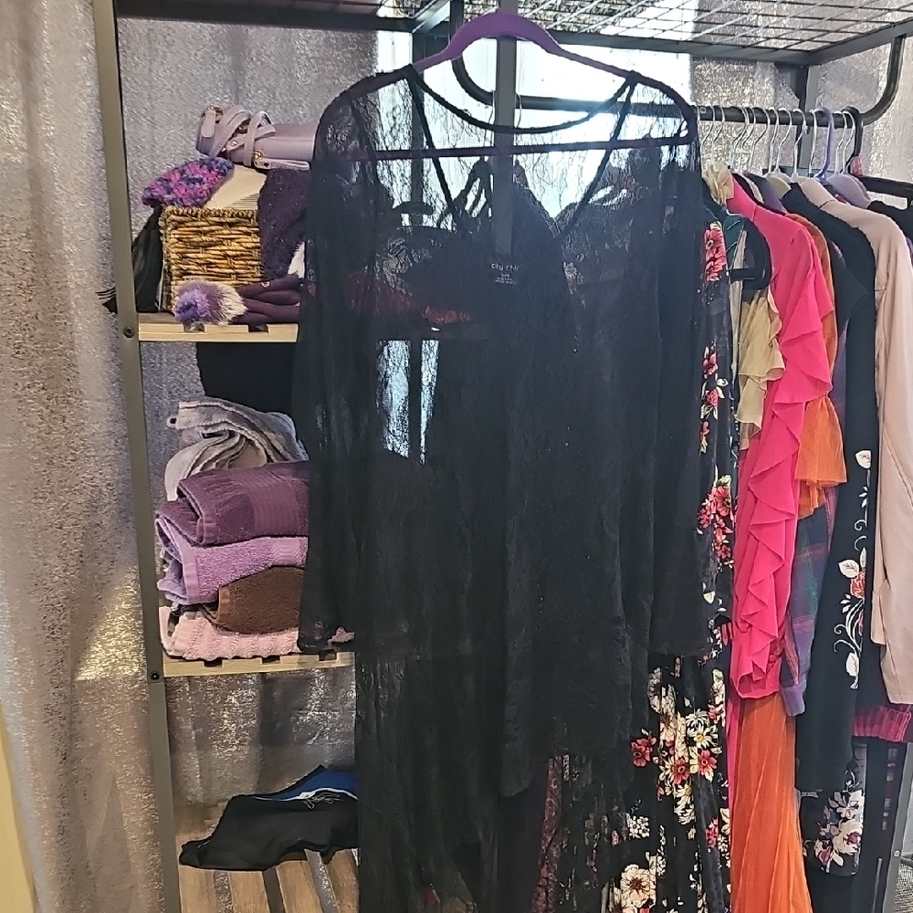 City Chic Black Lace Overlay